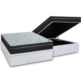 Cama Box Bau Casal Colchao Molas Bonnel Ortobom Nanolastic Light Base Crc Courano White 138x188