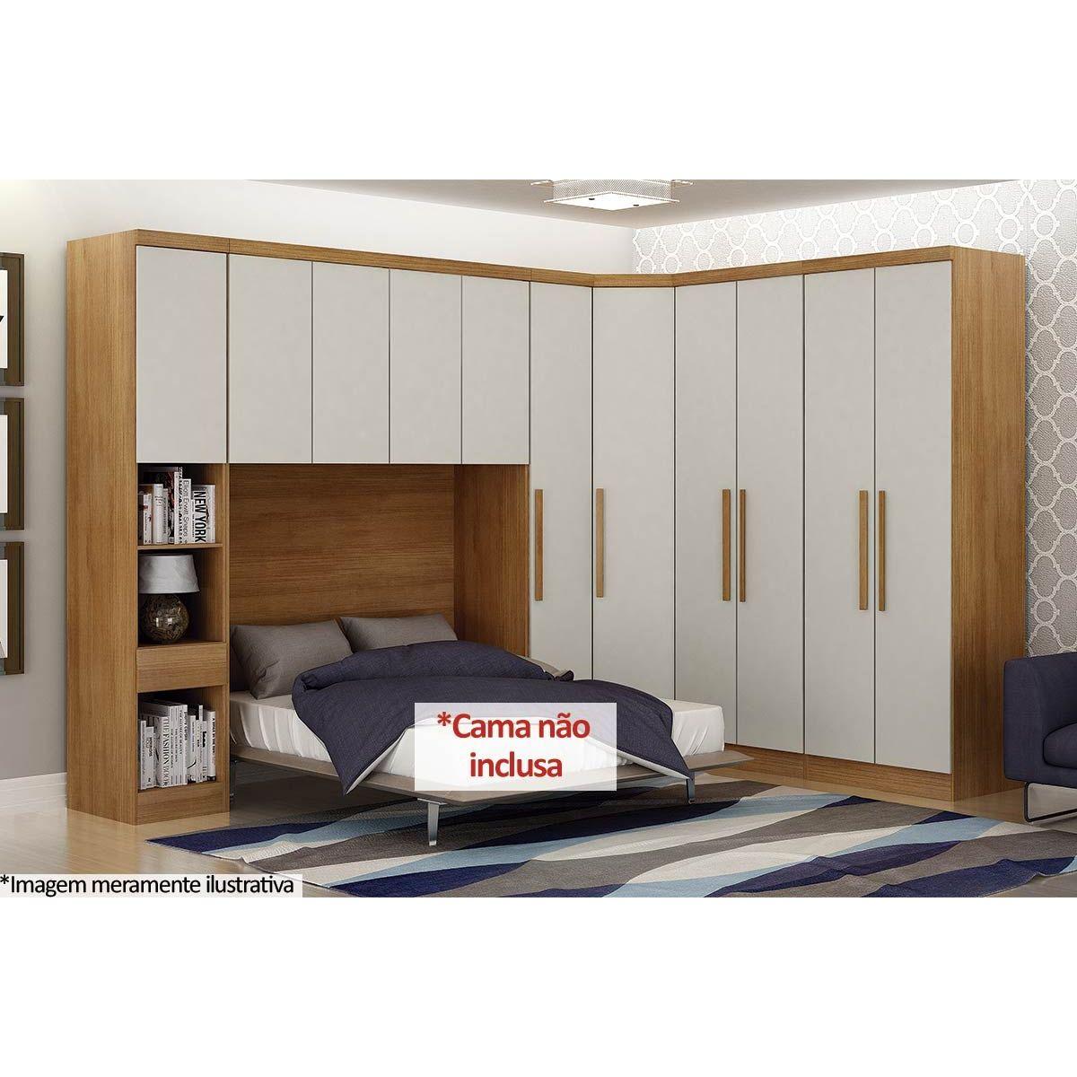 Quarto Casal Modulado Bari 5 Pecas 1 Armario Ponte 1 Closet 2 Guarda Roupas 1 Complemento Qcm03 Freijo Fendioff Novo Horizonte