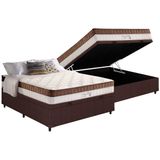 Cama Box Bau Casal Colchao Molas Ensacadas Anjos Masterpocket King Best Base Crc Courano Brown 138x188