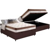 Cama Box Bau Casal Colchao Molas Anjos King Best Superlastic Base Crc Courano Brown 138x188