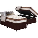 Cama Box Bau Solteiro Colchao Molas Anjos King Best Superlastic Base Crc Courano Brown 88x188