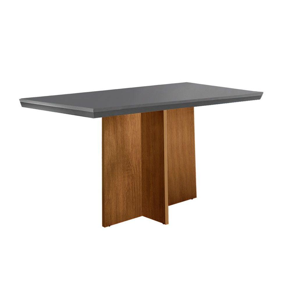 Mesa De Sala Jantar Berlim Tampo Madeirado Reto 120x80cm Grafite Imbuia Rufato