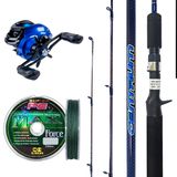 Kit Pesca Maruri Carretilha Rexton 10000 + Vara Ce 1,83m 17 Lb + Linha 100m