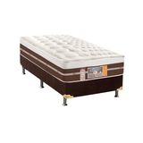 Cama Box Solteiro Colchao Molas Castor Pocket Silver Star Air Hibrido Base Crc Suede Brown 88x188