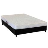 Cama Box Casal Colchao Ortopedico Herval Ag65 Frontier Base Crc Suede Black 138x188