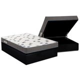 Cama Box Bau Casal Colchao Espuma Ortobom D33 Light Saude Base Crc Courano Black 138x188