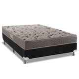 Cama Box Casal Colchao Ortopedico Herval Ag65 Firme Fort Base Crc Suede Black 138x188