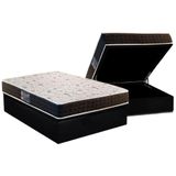 Cama Box Bau Casal Colchao Ortopedico Anjos D28 Ag65 Pantanal Base Crc Suede Black 138x188