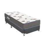 Cama Box Solteiro Colchao Espuma Ortobom D33 Light Base Crc Suede Gray 88x188