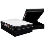 Cama Box Bau Casal Colchao Espuma Castor D33 Black E White Air Euro Pillow Base Crc Courano Black 138x188