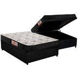 Cama Box Bau Casal Colchao Espuma Paropas D33 Pasquale Base Crc Suede Black 138x188