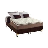 Cama Box Queen Colchao Espuma Anjos D28 Ag65 Star Base Crc Suede Brown 158x198