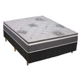 Cama Box Casal Colchao Espuma Polar D33 Perola Premium Base Crc Fantasy Black 138x188