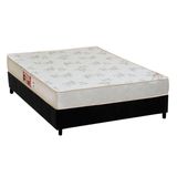 Cama Box Casal Colchao Espuma Castor D33 Sleep Max Relax Base Crc Suede Black 138x188