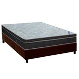 Cama Box Casal Colchao Molas Ortobom Nanolastic Light Selado Base Crc Suede Marrom 138x188