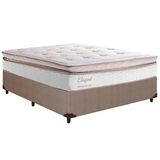 Cama Box Casal Colchao Molas Herval Masterpocket Ensacadas Elegant Base Crc Linhao Bege 138x188
