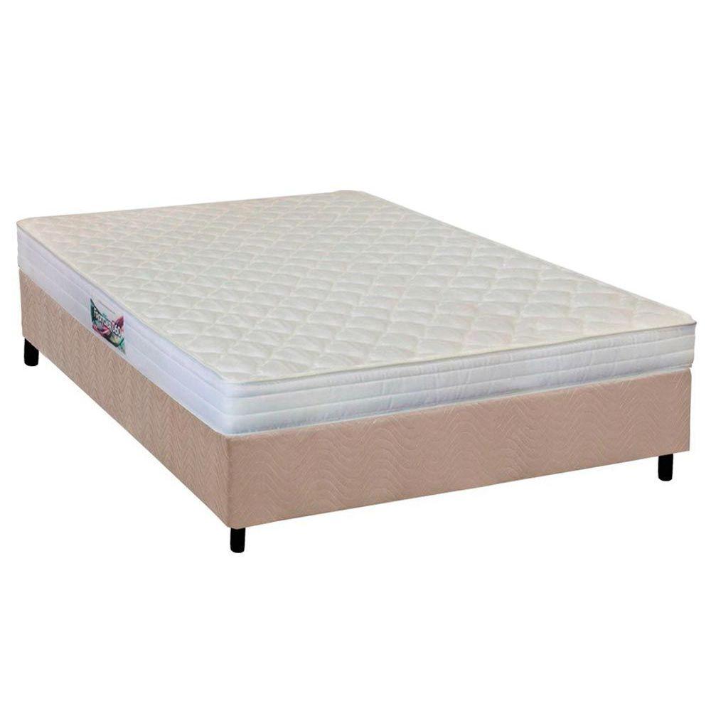 Cama Box Casal Colchao Espuma Herval Ag65 Frontier Base Crc Suede Clean 138x188