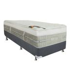 Cama Box Solteiro Colchao Molas Pocket Ensacadas Castor Summer Winter Base Crc Suede Gray 88x188