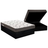 Cama Box Bau Casal Colchao Espuma Ortobom D45 Light Saude Ortopillow Base Crc Courano Black 138x188