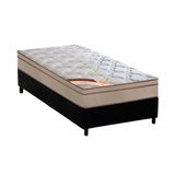 Cama Box Solteiro Colchao Molas Castor Pocket Revolution Hibrido Base Crc Suede Black 88x188