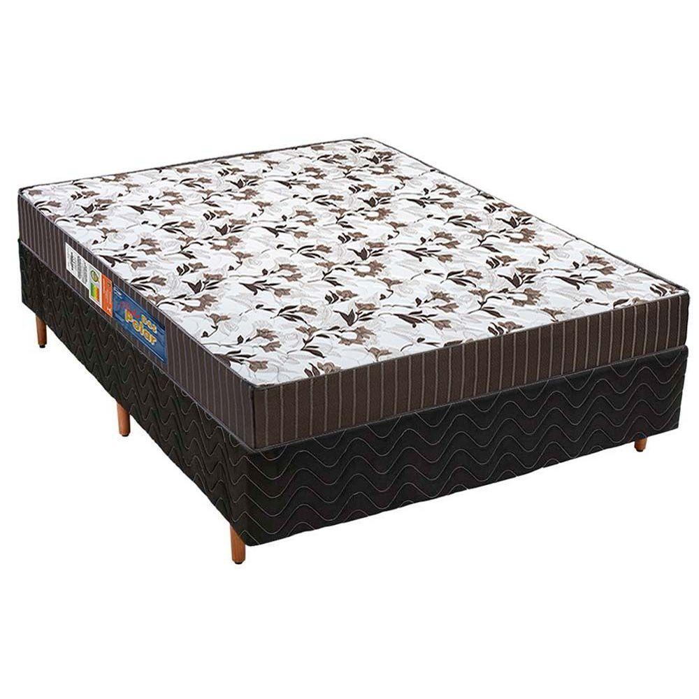 Cama Box Casal Colchao Espuma Polar D33 Perola Base Crc Fantasy Black 138x188