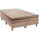 Cama Box Queen Colchao Molas Paropas Masterpocket Ensacadas Marcelly Ibiza Base Crc Suede Bege 158x198