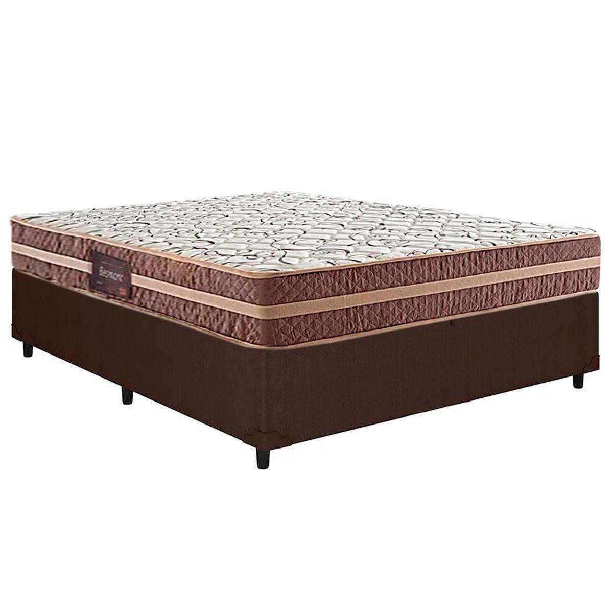 Cama Box Casal Colchao Ortopedico Herval D28 Ag65 Bermont Base Crc Linhao Brown 138x188