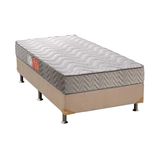 Cama Box Solteiro Colchao Espuma Paropas D45 Pasquale Clean Base Crc Suede Clean 88x188