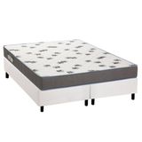 Cama Box Queen Colchao Espuma Ortobom D33 Light Saude Base Crc Courano White 158x198