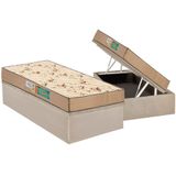 Cama Box Bau Solteiro Colchao Espuma Polar D33 Perola Base Crc Suede Clean 88x188