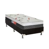 Cama Box Solteiro Colchao Espuma Plumatex D28 Falcon Ultra Firme Base Crc Suede Black 88x188