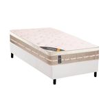 Cama Box Solteiro Colchao Molas Castor Tecnopedic Premium Base Crc Suede White 88x188