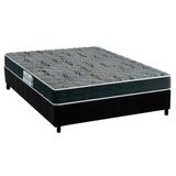 Cama Box Casal Colchao Espuma Probel D33 Prodormir Advanced Mega Resistente Base Crc Suede Black 138x188