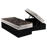Cama Box Bau Solteiro Colchao Espuma Paropas D33 Pasquale Plus Euro Pillow Base Crc Suede Black 88x188