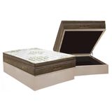 Cama Box Bau Casal Colchao Molas Ortobom Superpocket Gold Ultra Gel Base Crc Suede Clean 138x188