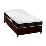 Cama Box Solteiro Colchao Espuma Castor D45 Black E White Air Base Crc Suede Brown 88x188