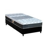 Cama Box Solteiro Colchao Molas Castor Bonnel Class New Base Crc Suede Black 88x188