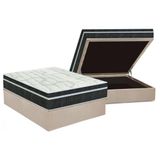 Cama Box Bau Casal Colchao Molas Orthoflex Bonnel Venezia Base Crc Suede Clean 138x188