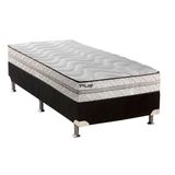 Cama Box Solteiro Colchao Espuma Paropas D33 Pasquale Plus Base Crc Suede Black 88x188