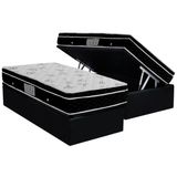 Cama Box Bau Solteiro Colchao Molas Ortobom Nanolastic Physical Base Crc Courano Black 88x188