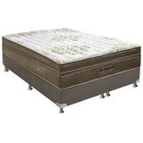 Cama Box Casal Colchao Molas Ortobom Superpocket Gold Ultragel Base Crc Suede Cinza 138x188