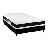 Cama Box Casal Colchao Espuma Castor D45 Black E White Double Face Base Crc Suede Black 138x188