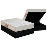 Cama Box Bau Casal Colchao Espuma Castor D33 Sleep Max Relax Base Crc Suede Black 138x188