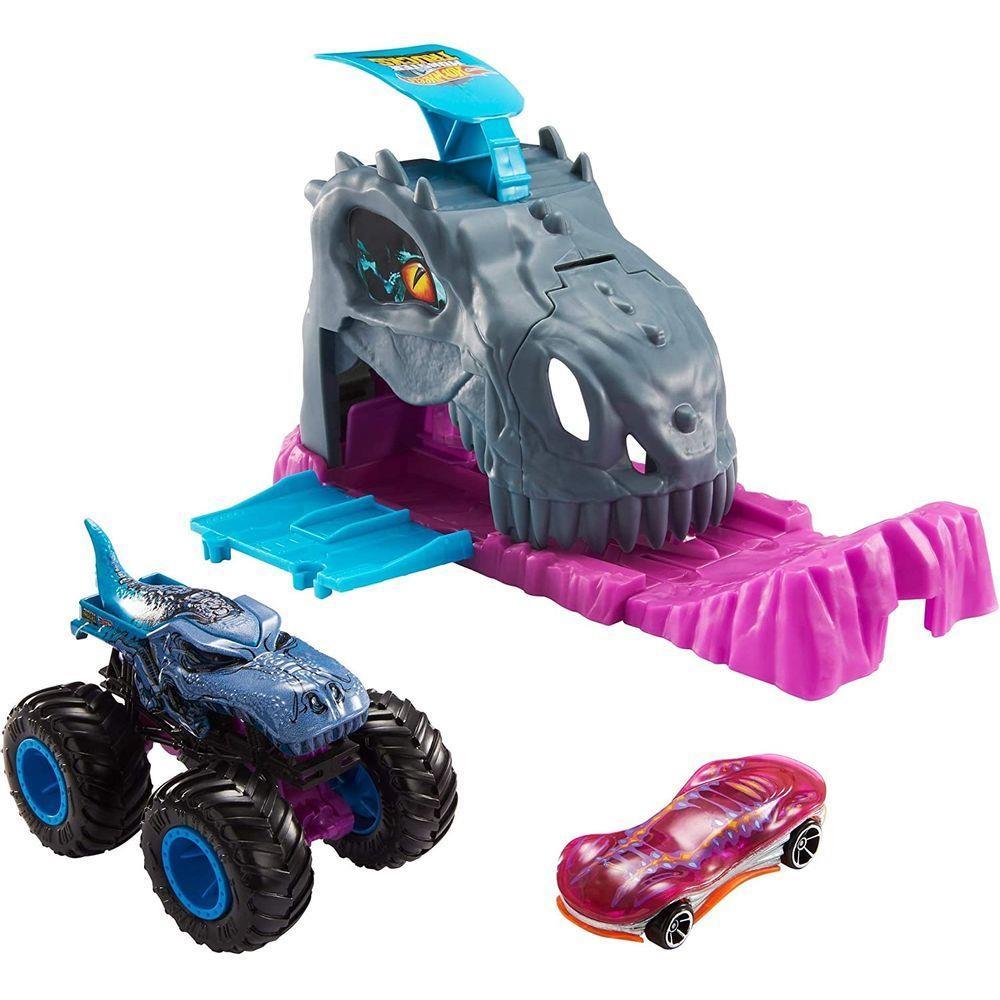 Pista Hot Wheels Monster Trucks Batalha Do Tubarão Mecha FYK14- Mattel