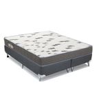 Cama Box Queen Colchao Espuma Ortobom D33 Light Base Crc Camurca Gray 158x198