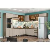 Cozinha Completa Connect 14 Pecas 5 Armarios 4 Balcoes 1 Paneleiro 4 Complementos C14p03 Duna Cristal Henn