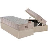 Cama Box Bau Solteiro Colchao Molas Ortobom Superpocket Fort Airtech Spring Base Crc Suede Clean 88x188