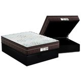 Cama Box Bau Casal Colchao Molas Masterpocket Ensacadas Probel Prodormir Evolution Base Crc Suede Black 138x188