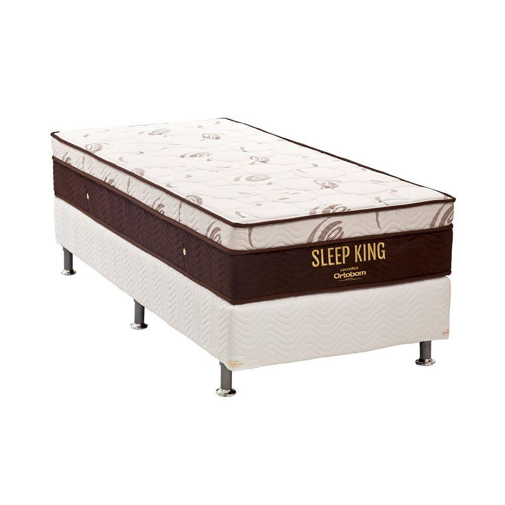 Cama Box Solteiro Colchao Molas Superpocket Ensacadas Ortobom Sleep King Latex Base Crc Courano Branco 88x188