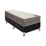 Cama Box Solteiro Colchao Molas Superpocket Ensacadas Ortobom Light Base Crc Suede Black 88x188